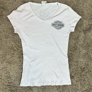 Harley Davidson of Greenville SC Womens Top Size L  Made in the USA Pink Shirt